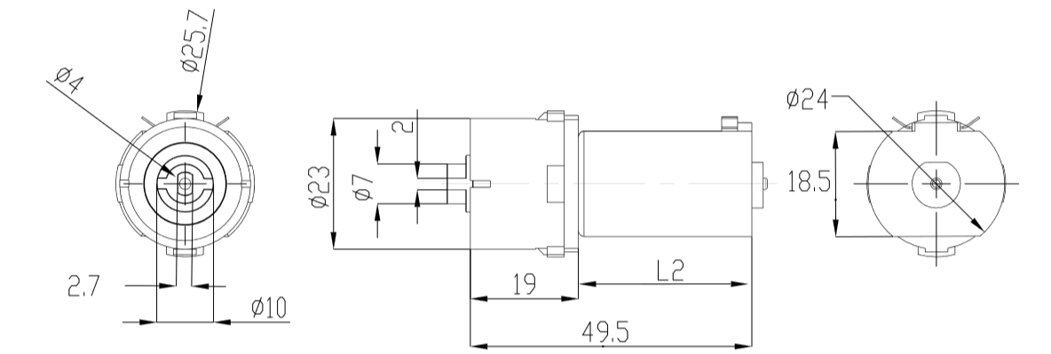 OT-23GP主动卷发棒加速机电|卷发棒机电|微型加速机电|加速马达-万至达机电