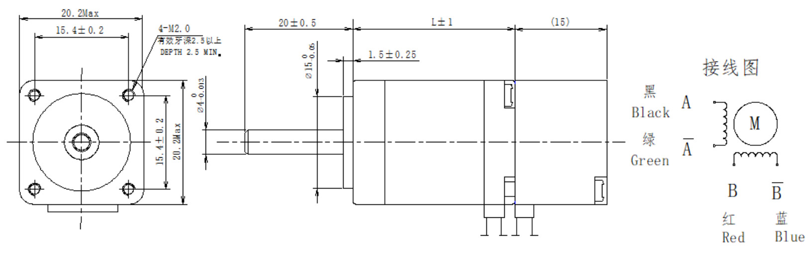 20系列1.8&deg;两相闭环步进机电布局