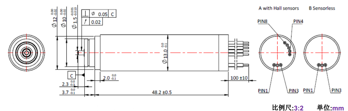 ECS-4P 1348 2对极空心杯无刷机电-万至达机电